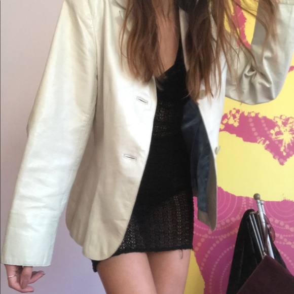 Andrew Mark Leather White Jacket - Picture 1 of 6